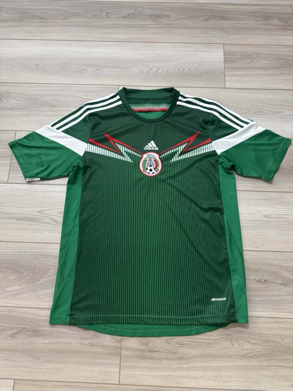 Adidas Mexico 2014 World Cup Home Soccer Jersey Men's L Green Climacool